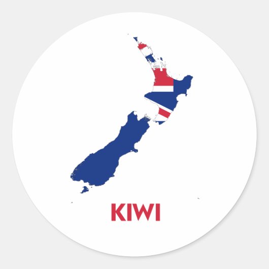 KIWI MAP RUNDER AUFKLEBER (Vorderseite)