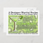 Kiwi Martini Rezept Postkarte (Vorne/Hinten)