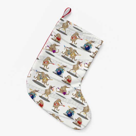 Kiwi Music Pattern Kleiner Weihnachtsstrumpf (Vorderansicht (hängend))