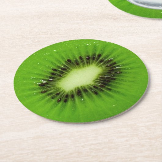 Kiwi-neue Scheibe Runder Pappuntersetzer (Angewinkelt)
