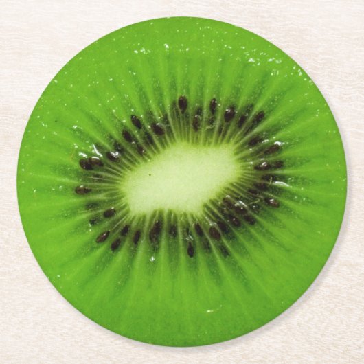 Kiwi-neue Scheibe Runder Pappuntersetzer (Vorderseite)
