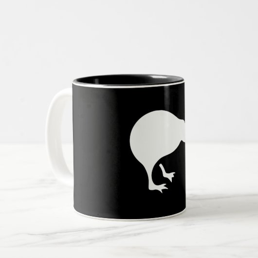 Kiwi-Neuseeland-Emblem Zweifarbige Tasse (Vorderseite Links)