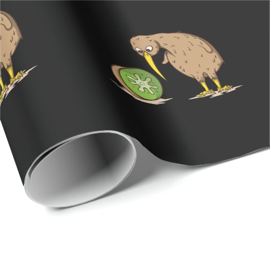 Kiwi Neuseeland flugunfähig Vogel Kiwifrucht Geschenkpapier (Rolleneckpunkt)
