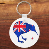 Kiwi-Neuseeländische Fahnenfußballgeschenke Schlüsselanhänger (Vorderseite)