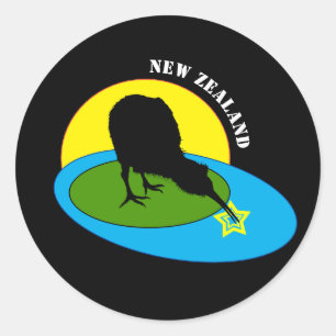 Kiwi - New Zealand Bird & Bro Fashion (Reise) Runder Aufkleber