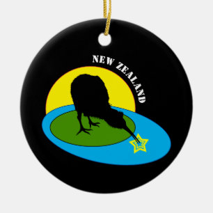 Kiwi - New Zealand Bird & Bro Travel (Weihnachten) Keramik Ornament