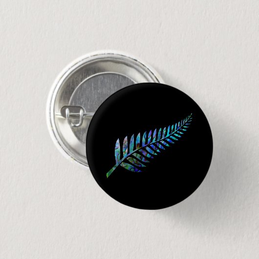 KIWI NEW ZEALAND FERN PAUA BUTTON (Vorne & Hinten)