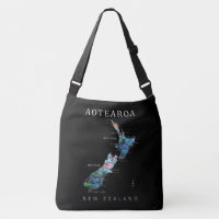 KIWI NEW ZEALAND MAP PAUA CROSSBODY BAG
