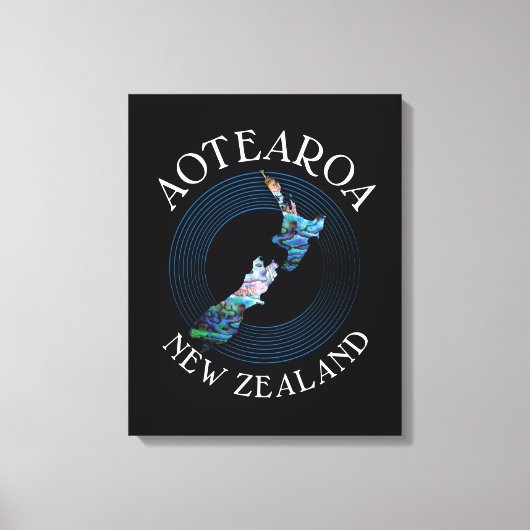 KIWI NEW ZEALAND MAP PAUA LEINWANDDRUCK (Vorderseite)