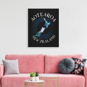 KIWI NEW ZEALAND MAP PAUA LEINWANDDRUCK (Insitu (Wohnzimmer))