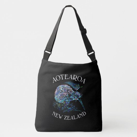 KIWI NEW ZEALAND PAUA CROSSBODY BAG TRAGETASCHEN MIT LANGEN TRÄGERN (Vorderseite)