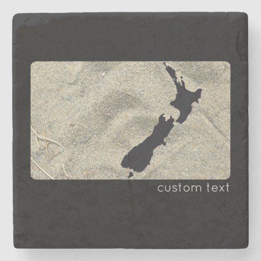 KIWI NEW ZEALAND SAND BEACH BLACK NZ KIWIANA STEINUNTERSETZER (Vorderseite)