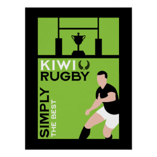 Kiwi NZ Rugby-Spieler Kunst Poster