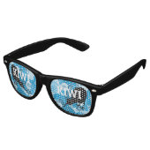 KIWI NZ Wave Retro Shades / Fun Party Sonnenbrille (Schrägansicht)