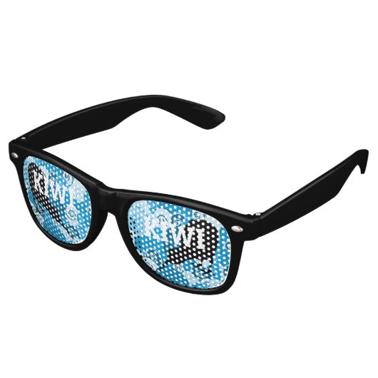 KIWI NZ Wave Retro Shades / Fun Party Sonnenbrille (Schrägansicht)