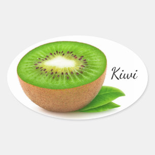 Kiwi-Obst Ovaler Aufkleber