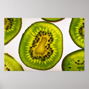 Kiwi Obstschnitt Poster