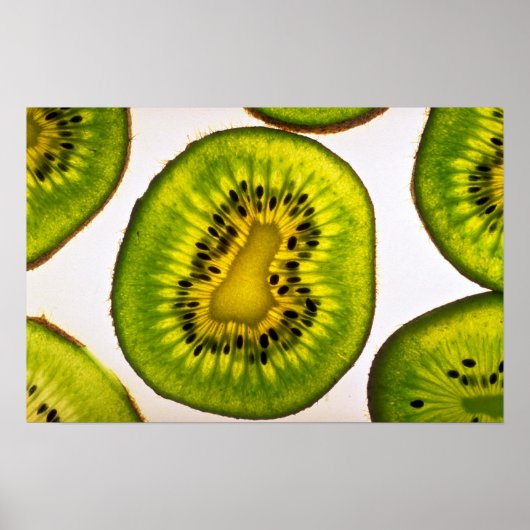 Kiwi Obstschnitt Poster (Vorne)