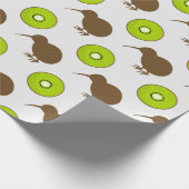 Kiwi-Papier zum Umschlag von Vögeln und Früchten Geschenkpapier (Ecke)