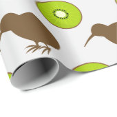 Kiwi-Papier zum Umschlag von Vögeln und Früchten Geschenkpapier (Rolleneckpunkt)