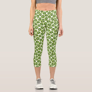 Kiwi Pattern Capri Leggings
