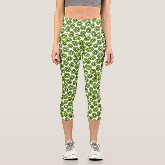 Kiwi Pattern Capri Leggings (Vorderseite)