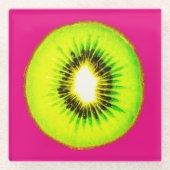 Kiwi Pattern Glasuntersetzer (Vorderseite)