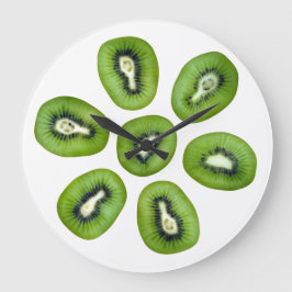 Kiwi Pattern Große Wanduhr