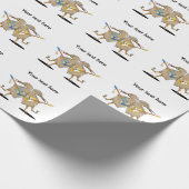 Kiwi Playing Gitarre Geschenkpapier (Ecke)