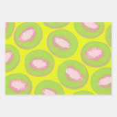 Kiwi Pop Art Frucht Muster in Chartreuse und Rosa Geschenkpapier Set (Vorderseite 3)