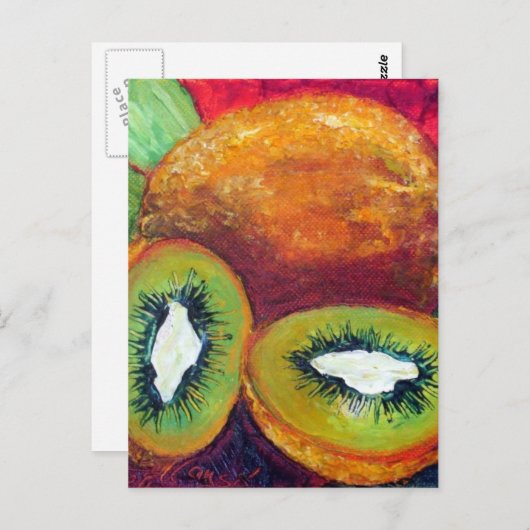 Kiwi Postkarte (Vorne/Hinten)