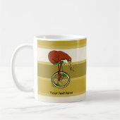 Kiwi reiten Einrad Funny Illustration Kaffeetasse (Links)