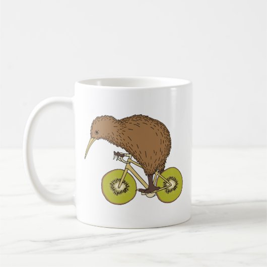 Kiwi-Reitfahrrad mit Kiwi-Rädern Kaffeetasse (Links)