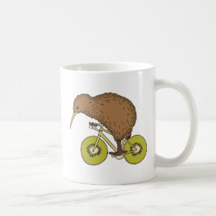 Kiwi-Reitfahrrad mit Kiwi-Rädern Kaffeetasse