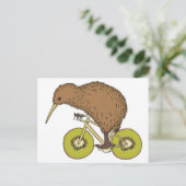 Kiwi-Reitfahrrad mit Kiwi-Rädern Postkarte (Stehend Vorderseite)