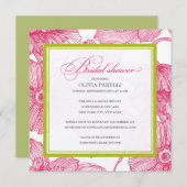 KIWI + ROSA BRAUTPARTY DER BLUMEN-%PIPE% LADEN EIN EINLADUNG (Vorne/Hinten)