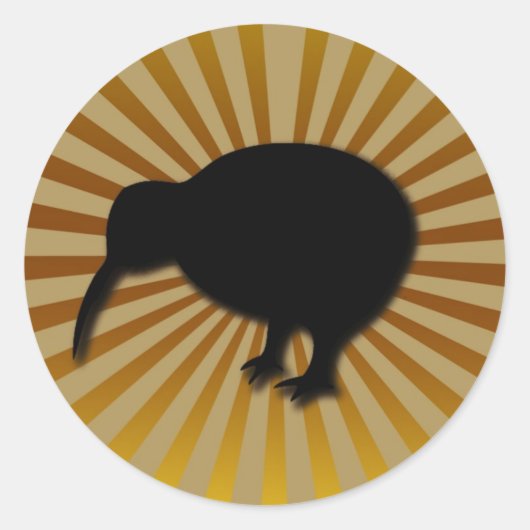 Kiwi Runder Aufkleber (Vorderseite)