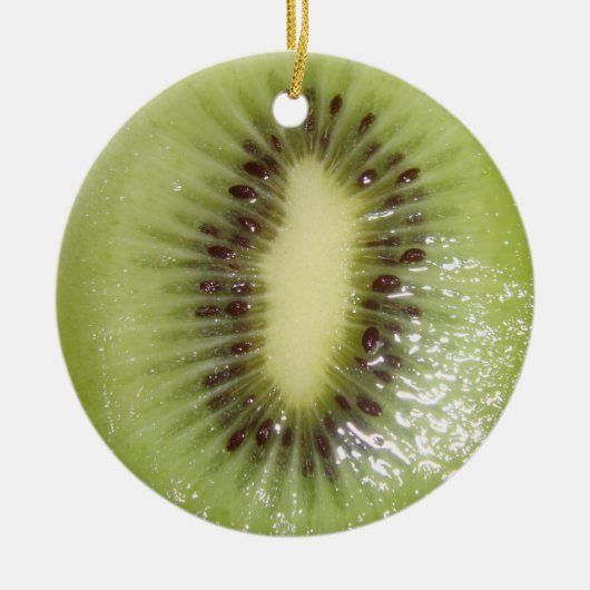 Kiwi-Scheibe Keramik Ornament (Vorne)