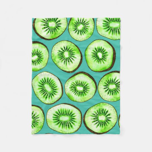 Kiwi-Scheiben auf Türkis Fleecedecke (Vorderseite)