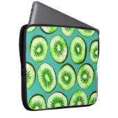 Kiwi-Scheiben auf Türkis Laptopschutzhülle (Vorne Rechts)
