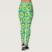 Kiwi-Scheiben auf Türkis Leggings (Rückseite)