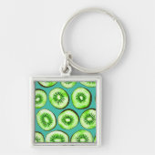 Kiwi-Scheiben auf Türkis Schlüsselanhänger (Vorne)