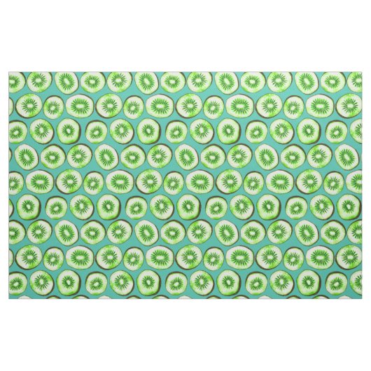 Kiwi-Scheiben auf Türkis Stoff (Fat Quarter (45,7 x 55,9 cm))
