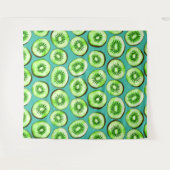 Kiwi-Scheiben auf Türkis Wandteppich (Vorderseite (Horizontal))