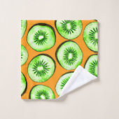 Kiwi-Scheiben Badhandtuch Set (Waschlappen)