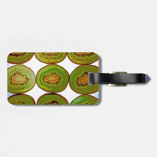 Kiwi-Scheiben Gepäckanhänger (Rückseite horizontal)