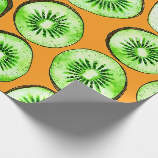 Kiwi-Scheiben Geschenkpapier (Ecke)