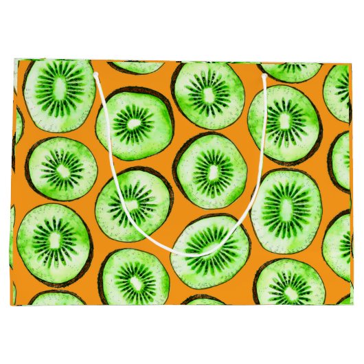 Kiwi-Scheiben Große Geschenktüte (Rückseite)