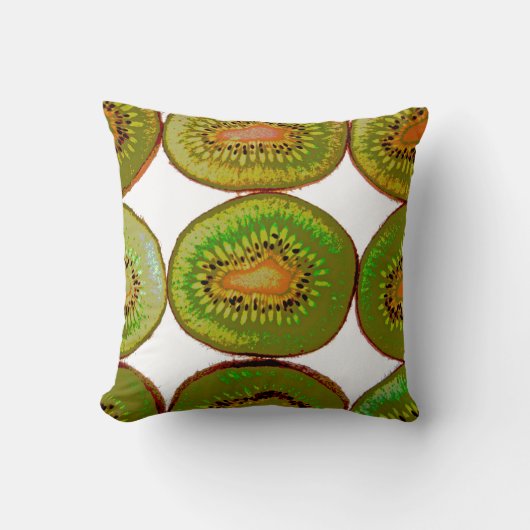 Kiwi-Scheiben Kissen (Vorderseite)