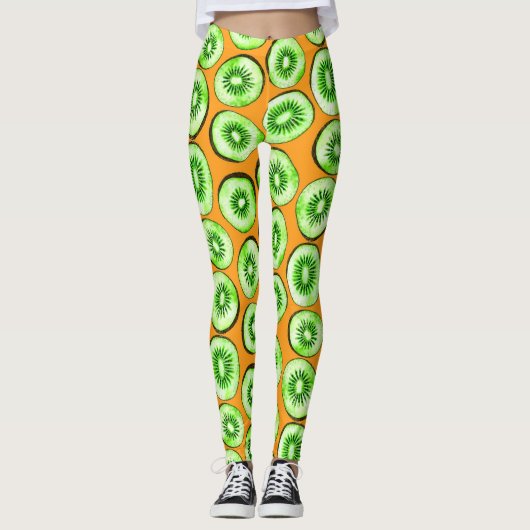 Kiwi-Scheiben Leggings (Vorderseite)